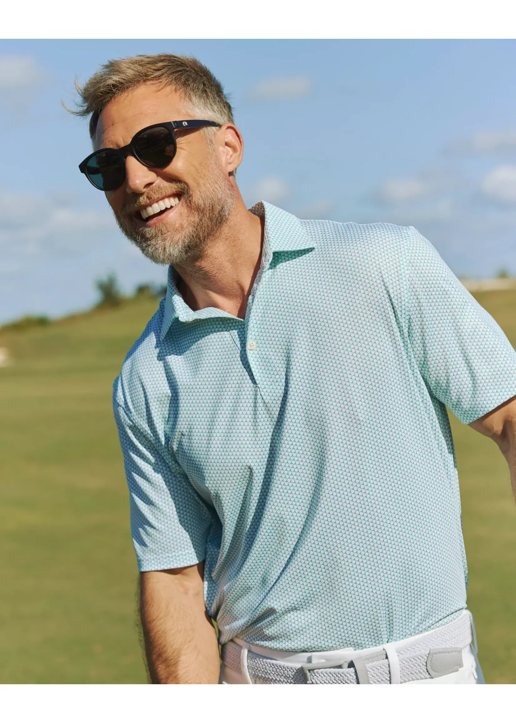 Southern Tide Southern Tide M SS Driver on the Ball polo -Simply Green