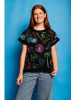 qos QOS Black multi sea icon tee