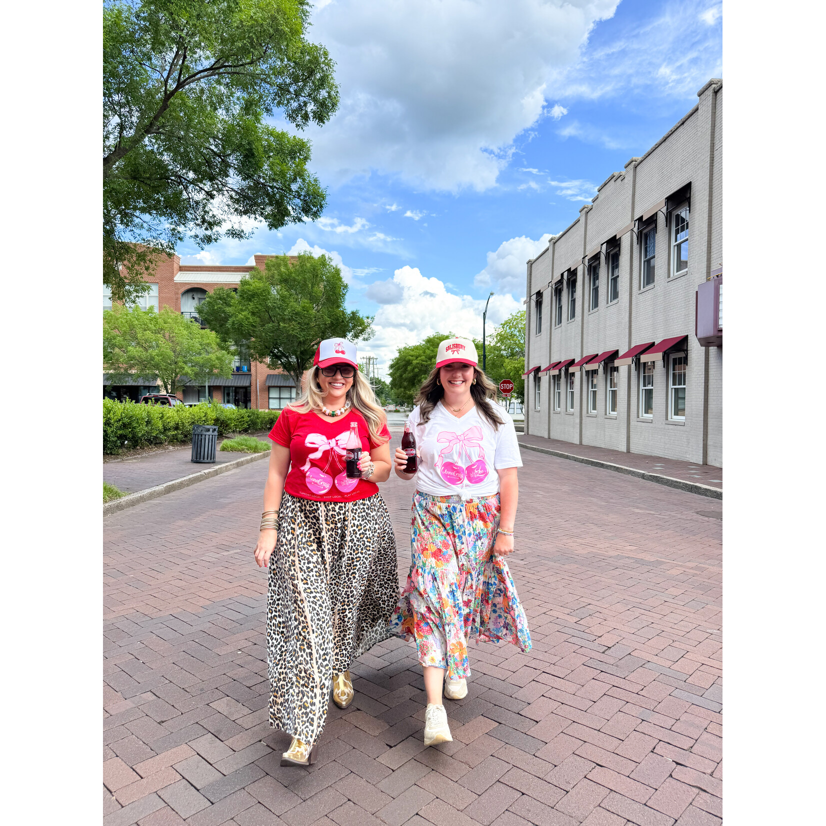 AnnaCraig + Oxford + Lee Bow Cherry Tee - Red  {Women's Cut}