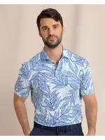 Southern Tide Southern Tide Driver Blue Palms polo- Classic White