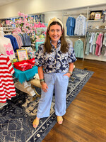 Lilly Pulitzer Lilly Pulitzer Brawley Linen Crop Pant - jacaranda Blue
