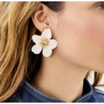 Lilly Pulitzer Lilly Pulitzer oversized orchid earrings - resort white