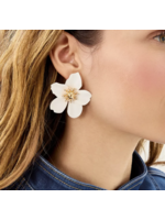 Lilly Pulitzer Lilly Pulitzer oversized orchid earrings - resort white