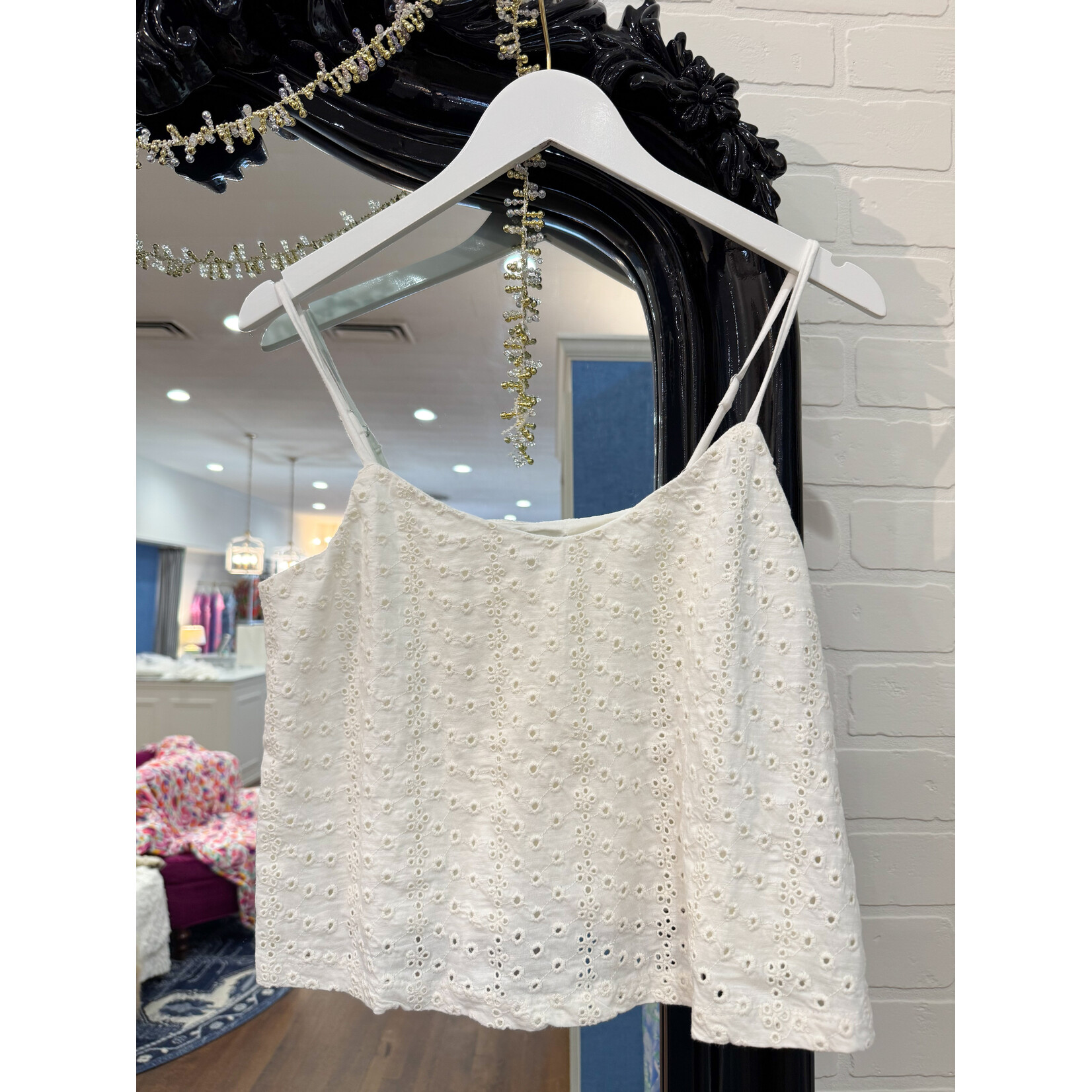 Z Supply Z Supply Sylvie Knit Eyelet Tank - White