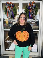 Queen of Sparkles QOS Black  + Orange Flower Sequin