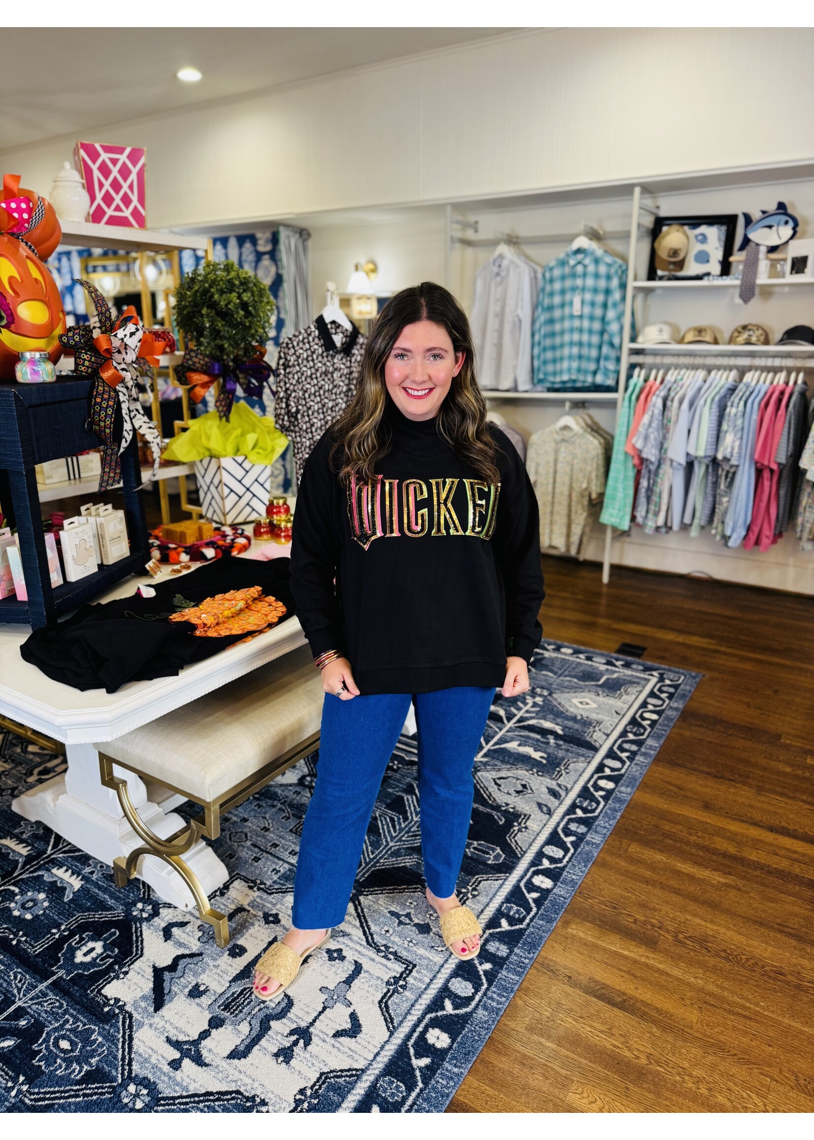 qos QOS Licensed Black 'Wicked' Logo Sweatshirt