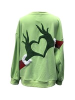 qos QOS Green Grinch Heart Hands