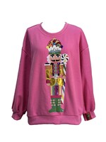 qos QOS Pink Candyland Nutcracker Sweatshirt