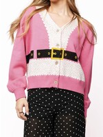 qos QOS Pink Santa's Coat Cardigan