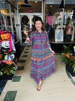 Britton Court Briton Court Alexi Dress- Burgundy Rose