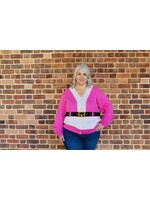 qos QOS Pink Santa's Coat Cardigan