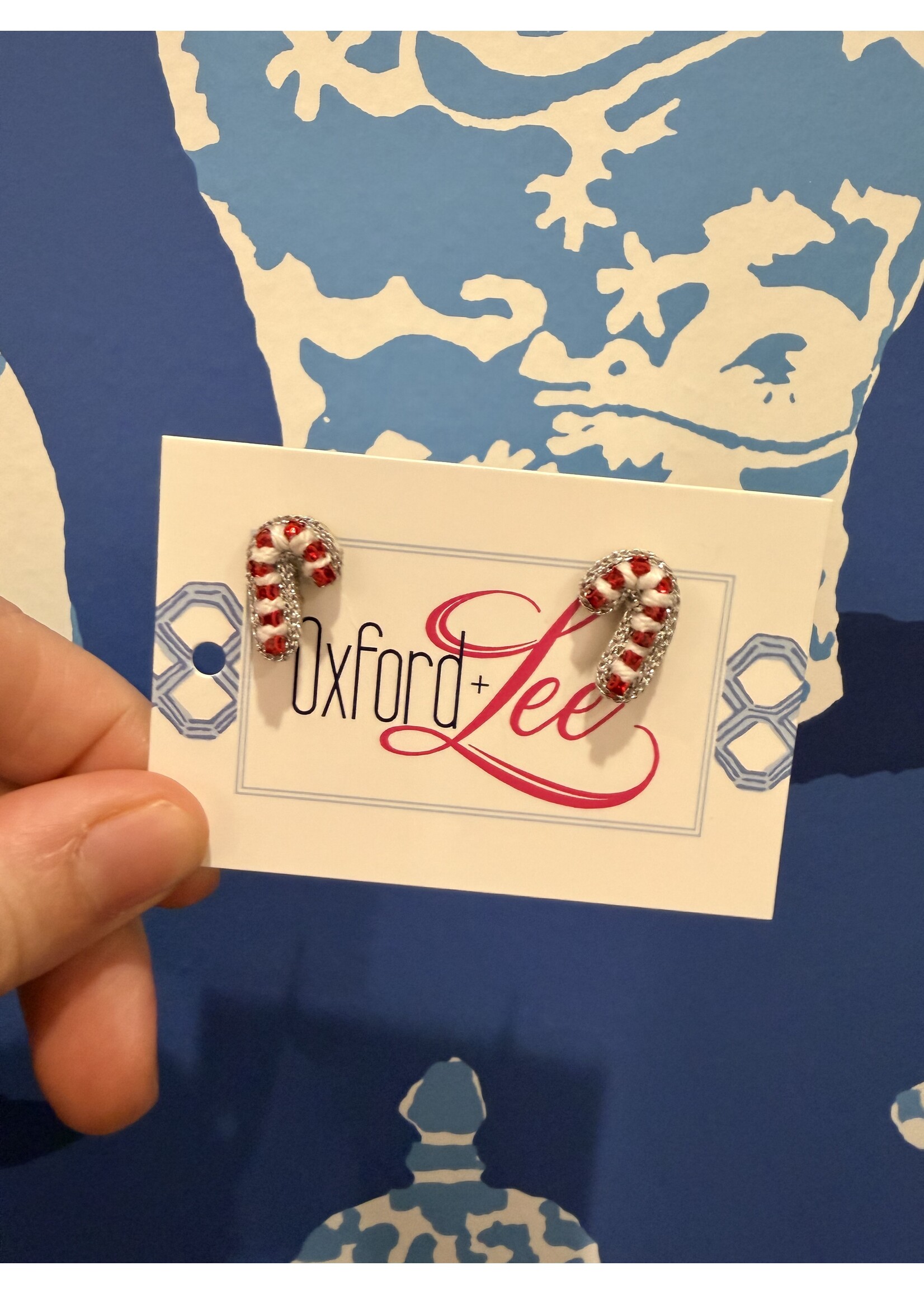Christmas Candy Cane Studs