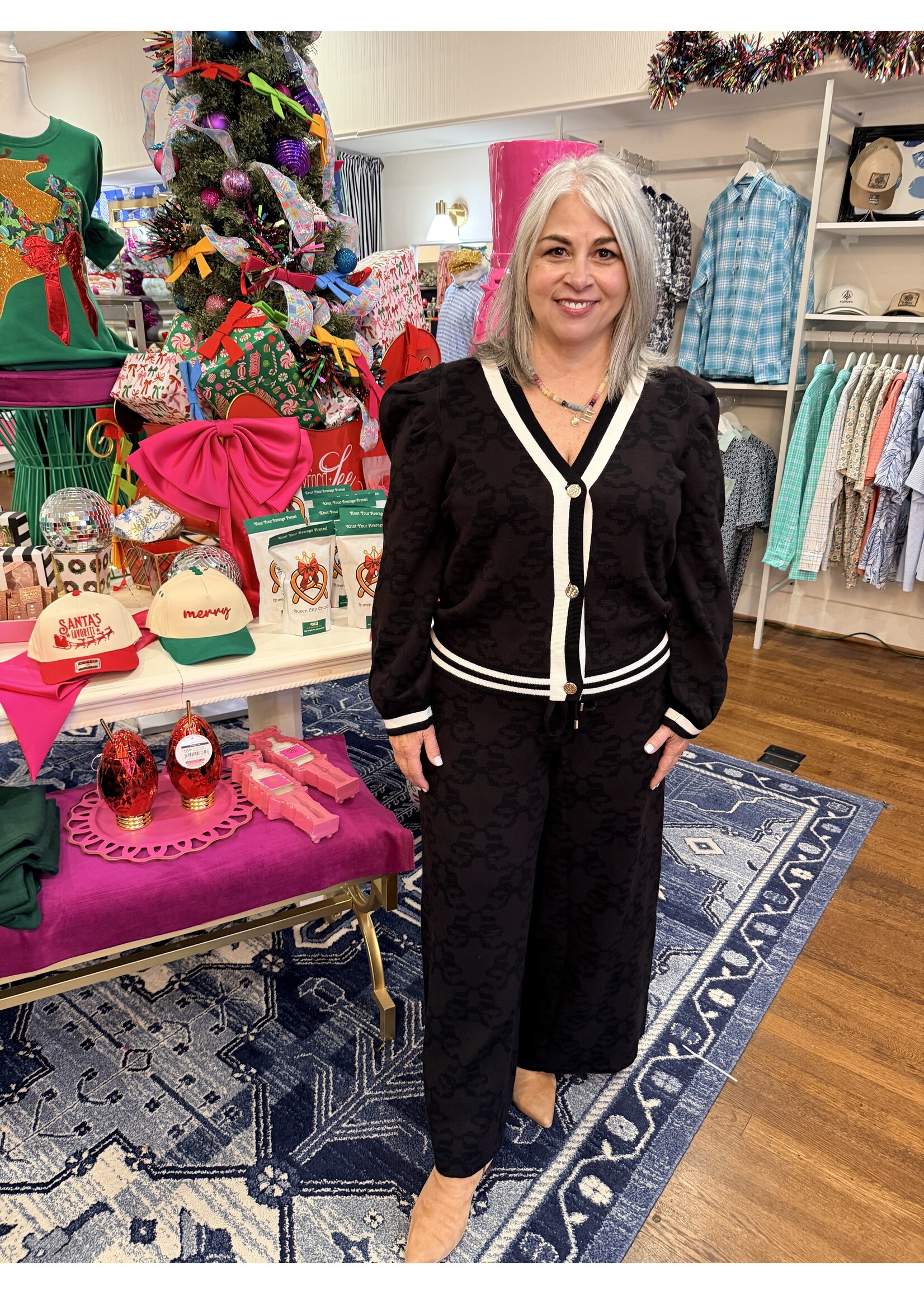 Emily McCarthy Emily McCarthy Teddy Crop Trouser - Bow Lattice