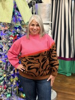 Crosby by Mollie Burch Crosby Maxton Sweater - Pink Zebra Colorblock