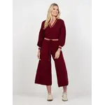 Emily McCarthy Emily McCarthy Teddy Crop Trouser - Merlot Monogram