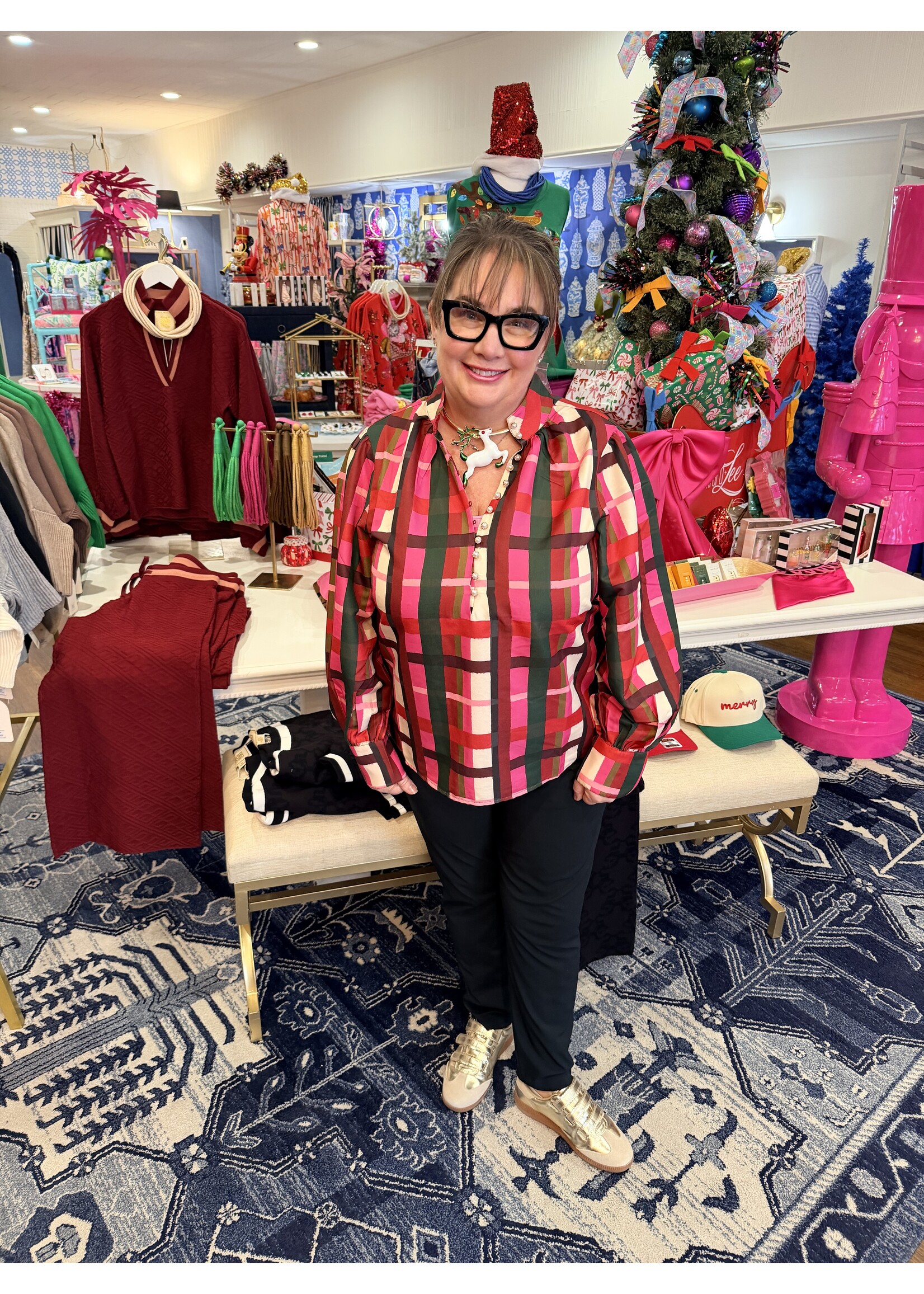 Crosby Crosby Leland Blouse - Holiday Plaid