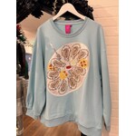 qos QOS Mint Blue Oyster Platter Sweatshirt