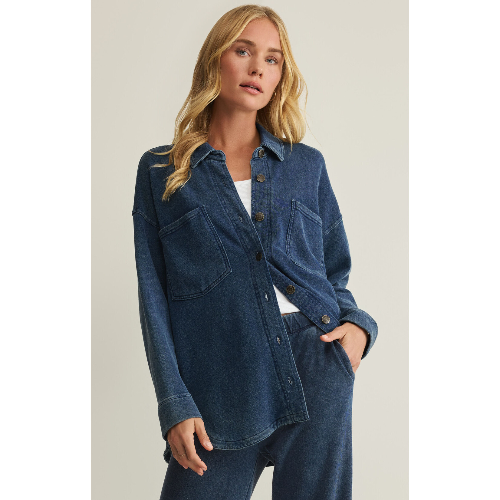 Z Supply Z Supply All Day Knit Denim Jacket - Indigo