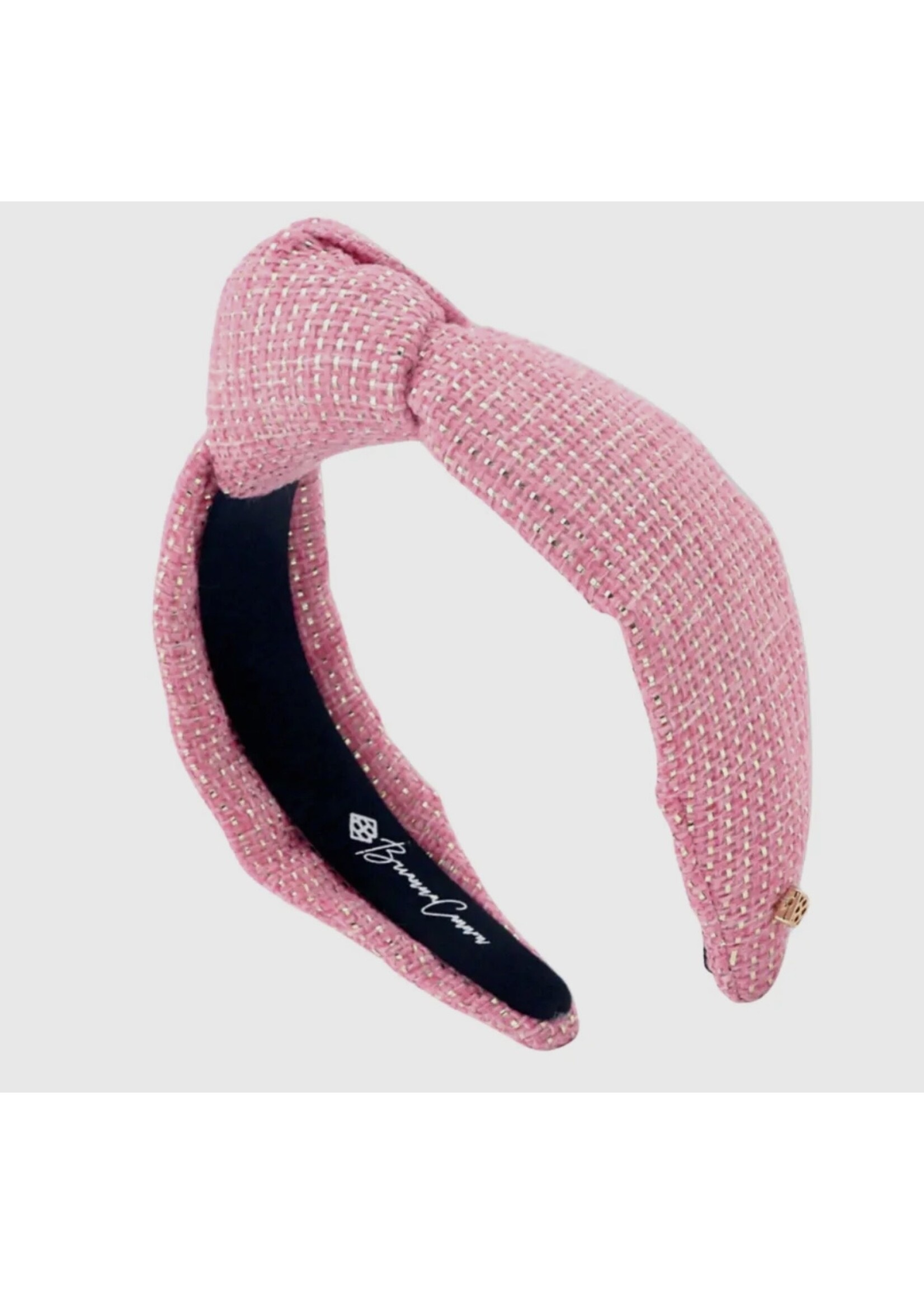 Brianna Cannon Solid Tweed + Gold Headband - Pink
