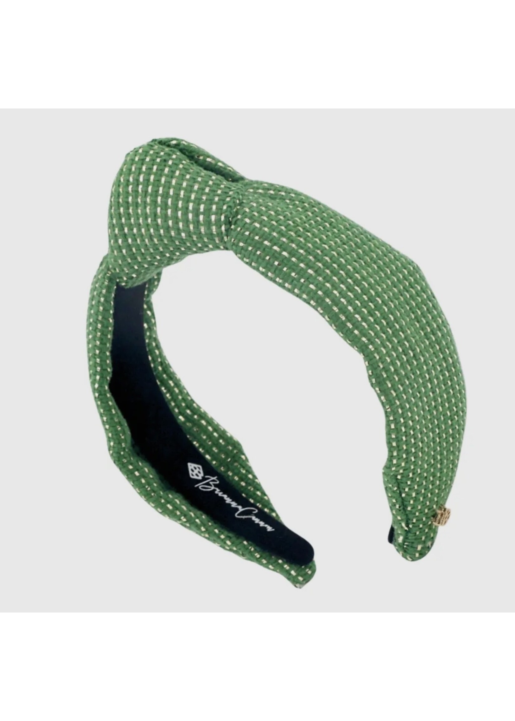 Brianna Cannon Solid Tweed + Gold Headband - Green