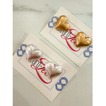 Puffy Vintage Heart Stud