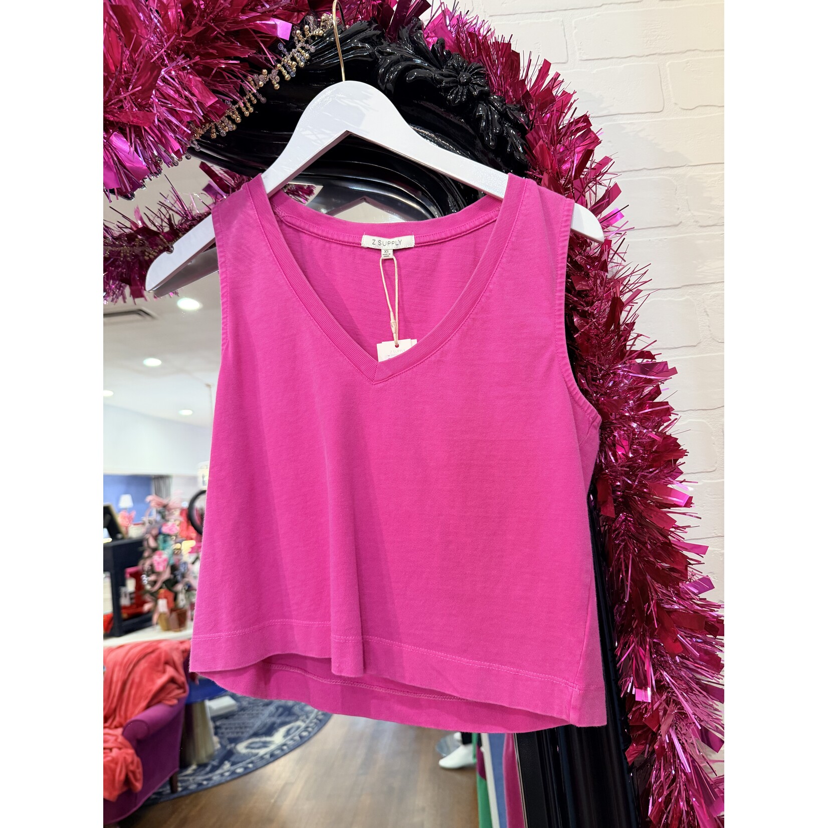 Z Supply Z Supply Sloane V-neck  Top - Sunset Pink