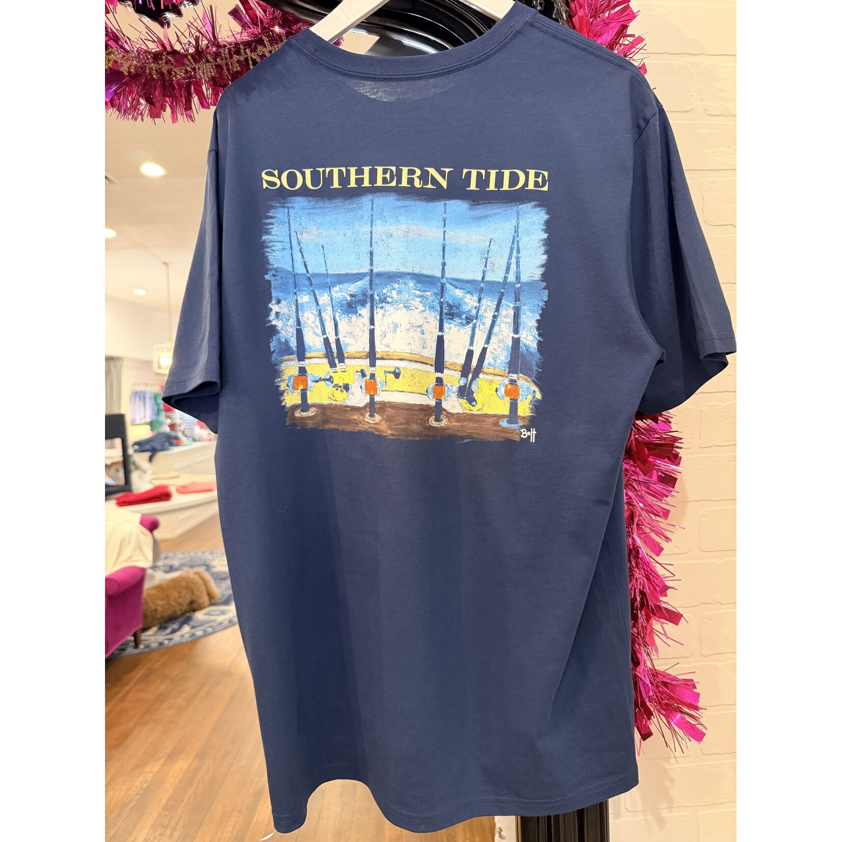 Southern Tide Southern Tide Fishing Lines Tee - Navy