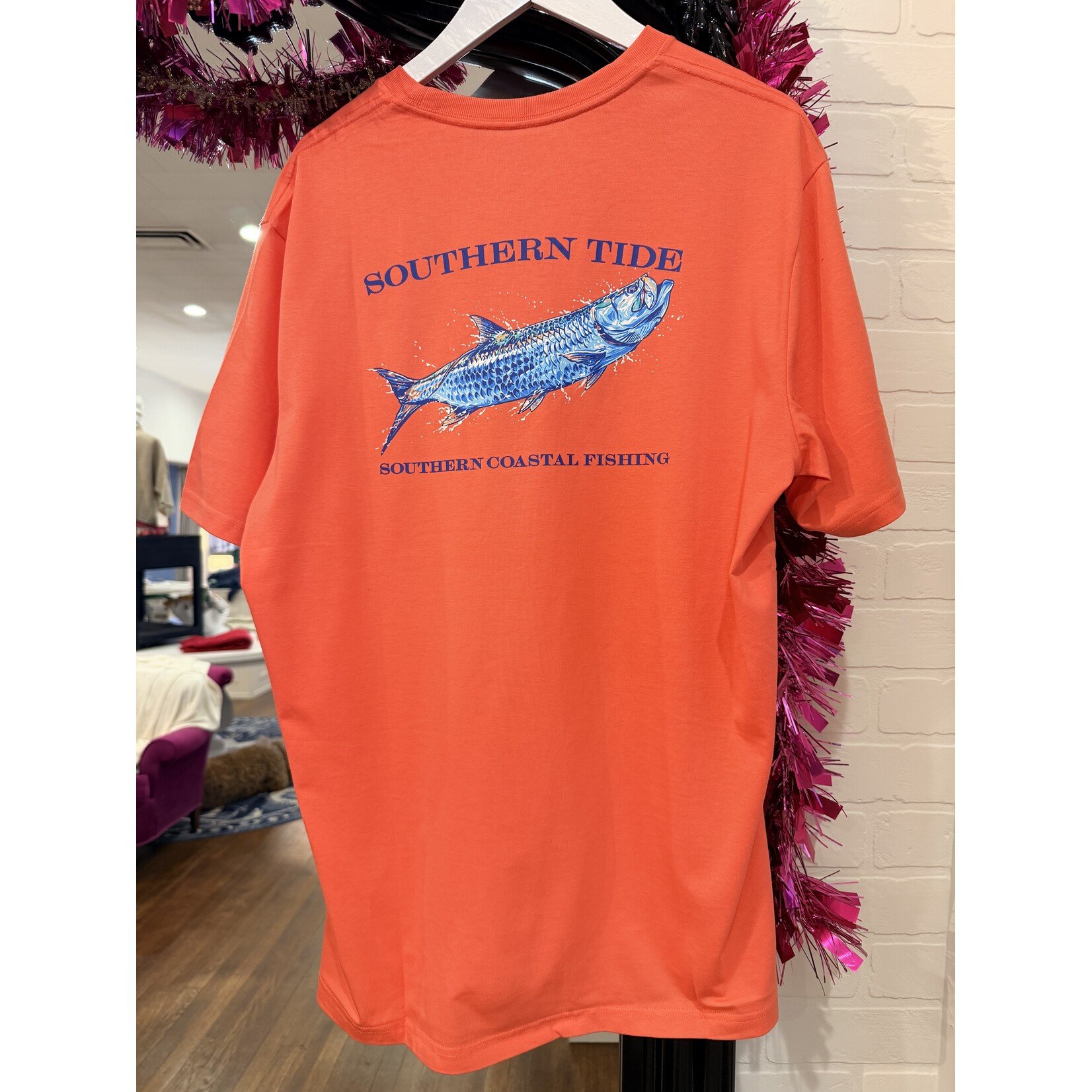 Southern Tide Southern Tide Tarpon Southern Coastal Fishing Tee - Sunset Coral