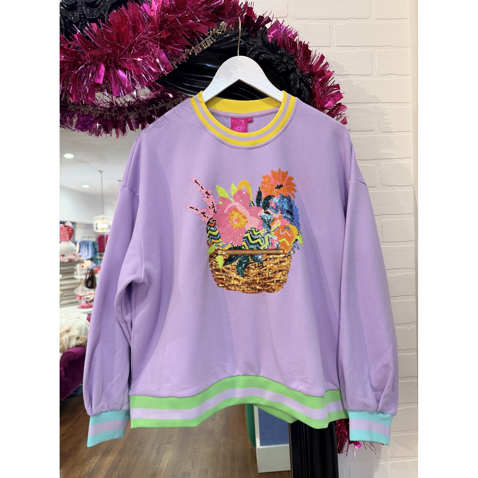 qos QOS Lavender Easter Egg + Flower Basket