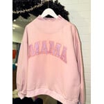 qos QOS Mama Mock Neck Sweatshirt - Light Pink