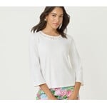 Lilly Pulitzer Lilly Pulitzer Clairmont 3/4 Trimmed Knit Top - Resort White