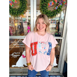 qos QOS Light Pink USA Bandana Tee