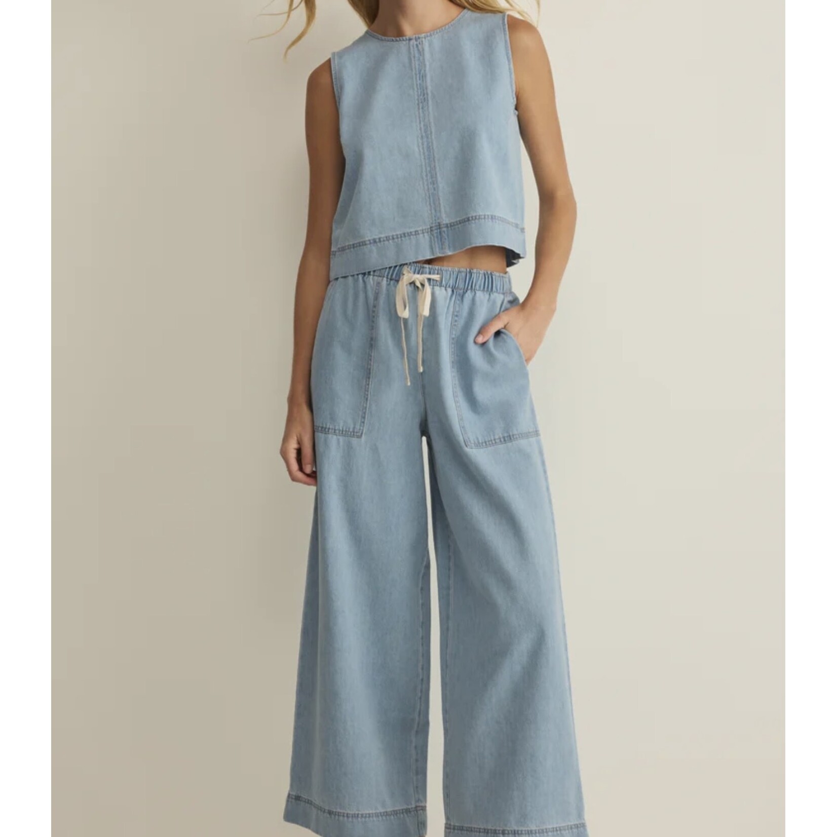 Z Supply Z Supply Daycation Denim Utility pant - Coastal water