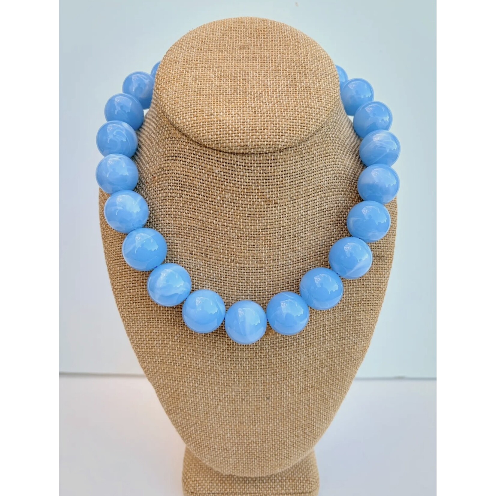 Blue Bauble Bead Necklace