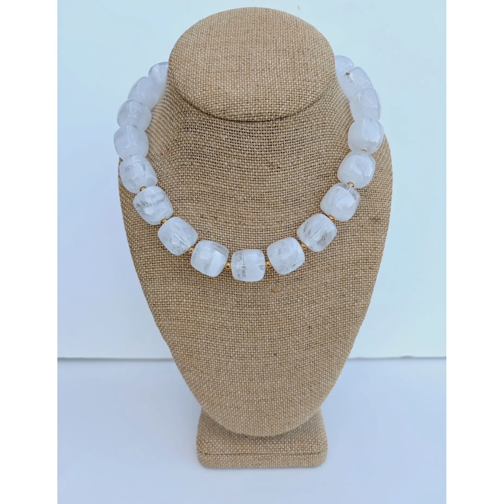 Clear Cube Bead Necklace