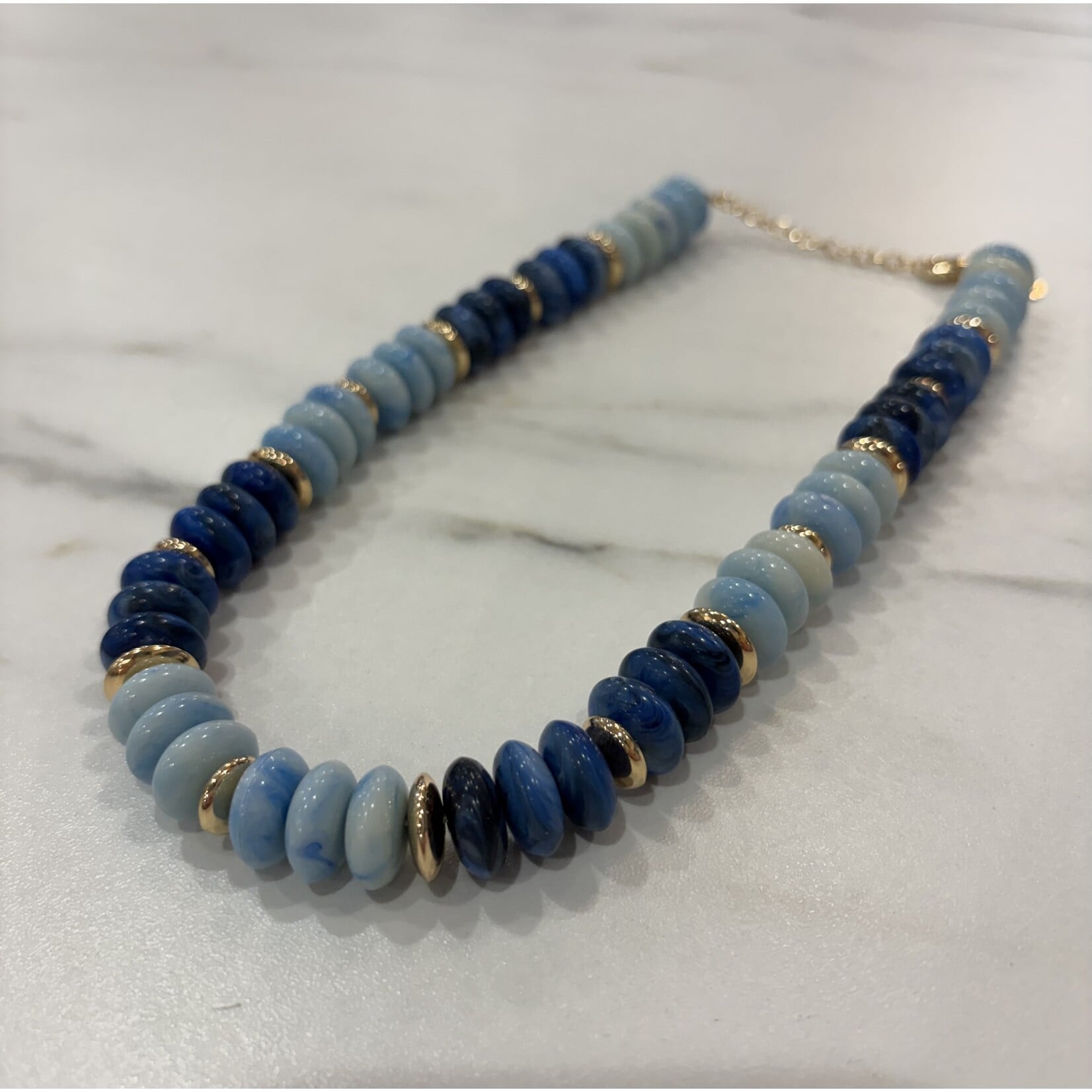 Ammonite Marbleized Rondelle Necklace