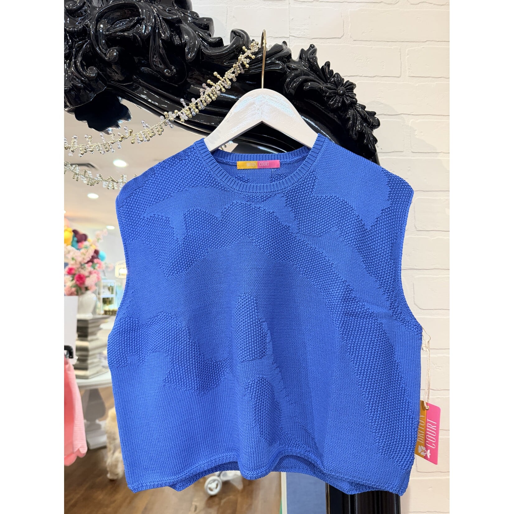 Britton Court Briton Court Laura Sleeveless Sweater - Blue