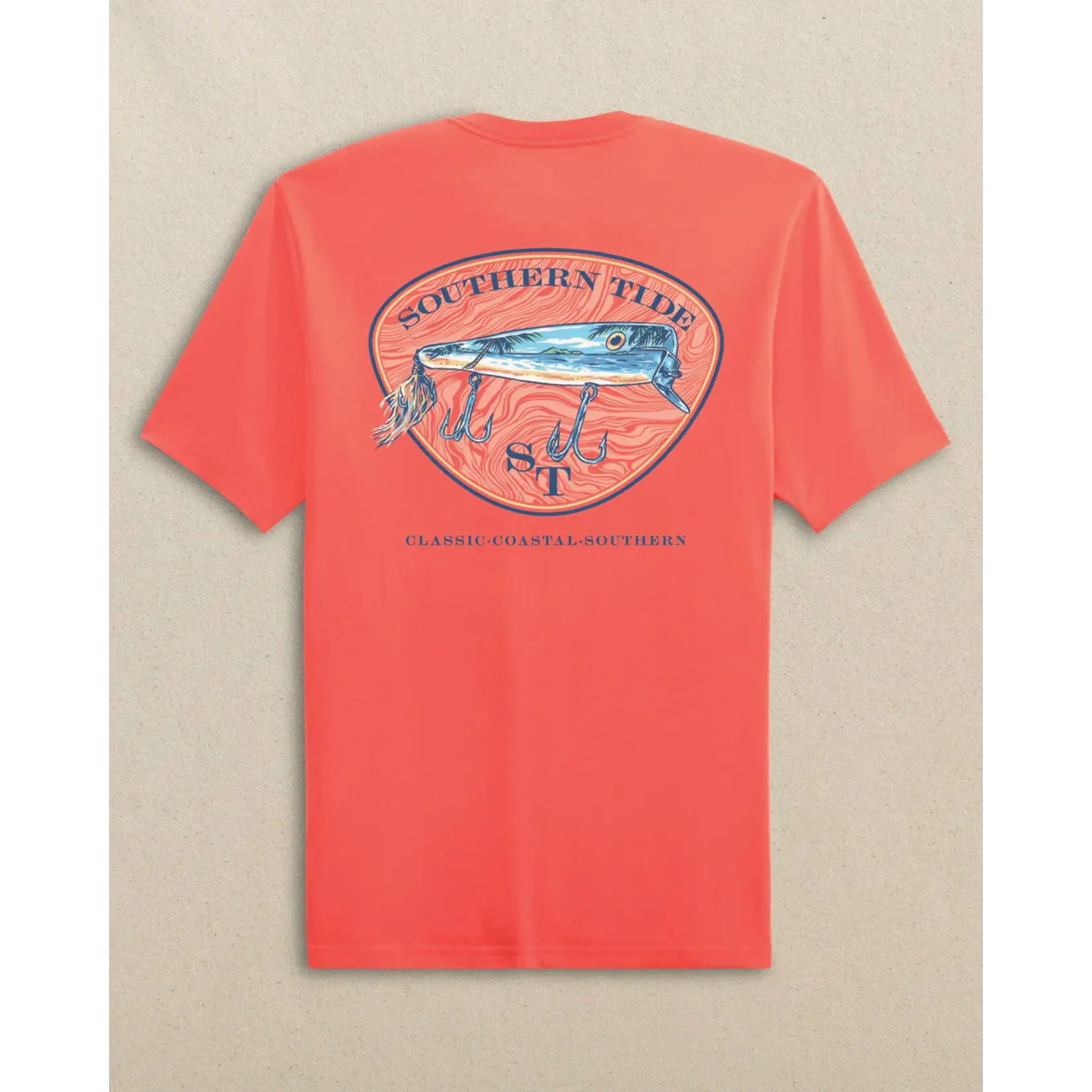 Southern Tide Southern Tides Beach Lure Tee- Orange Blossom