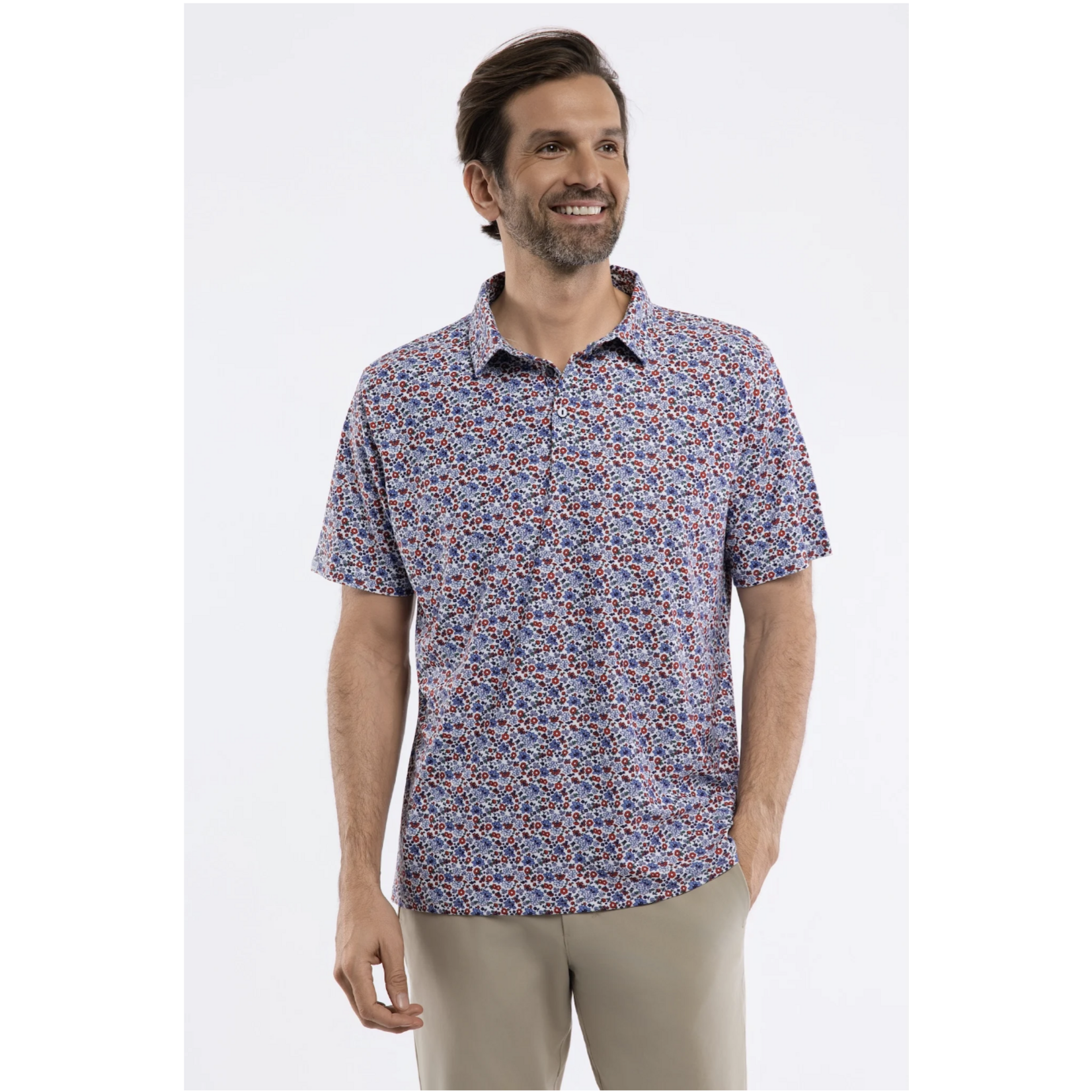 smith & Quinn Smith & Quinn Harvey Polo- Dune Floral Micro