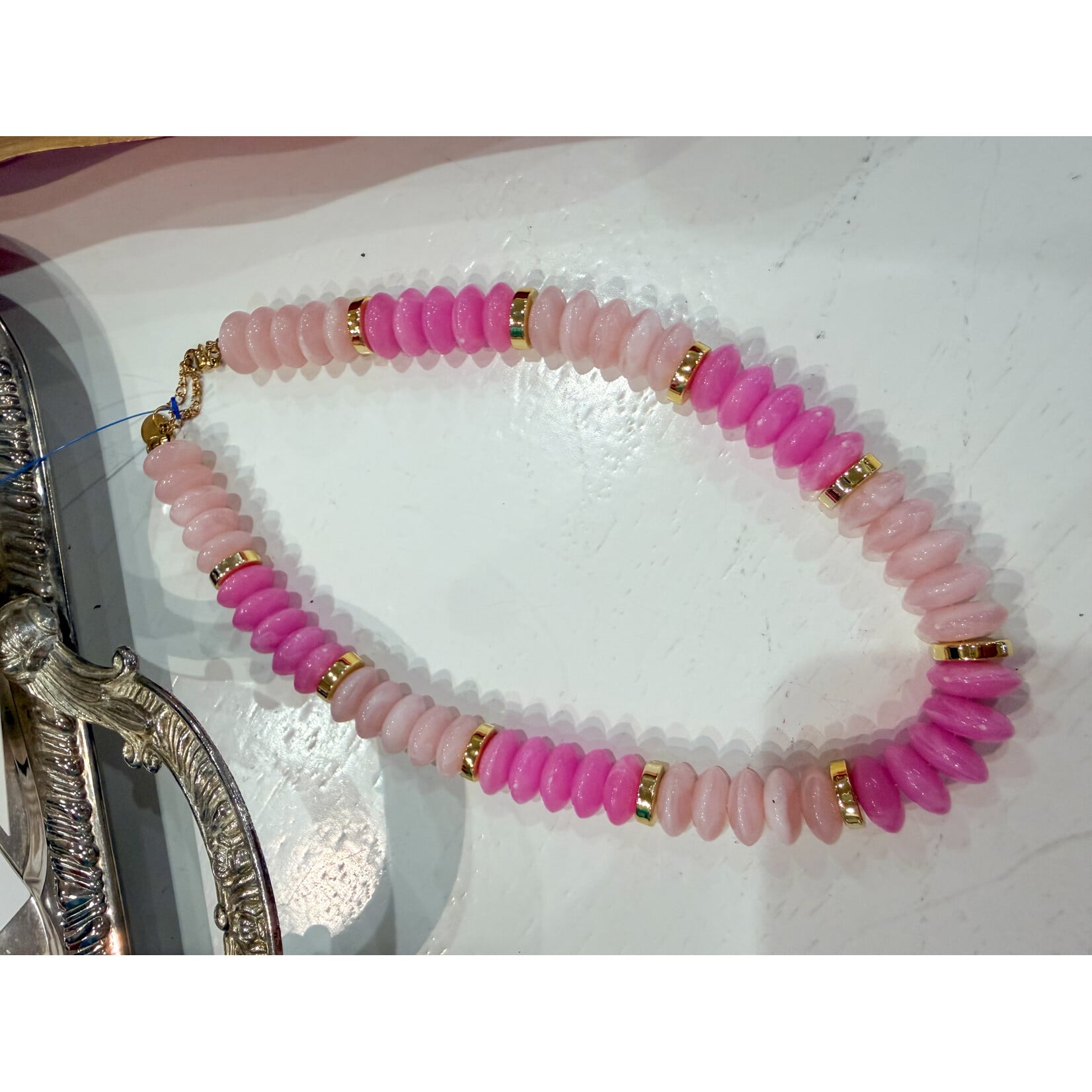 Pastel Pink Rondelle Necklace