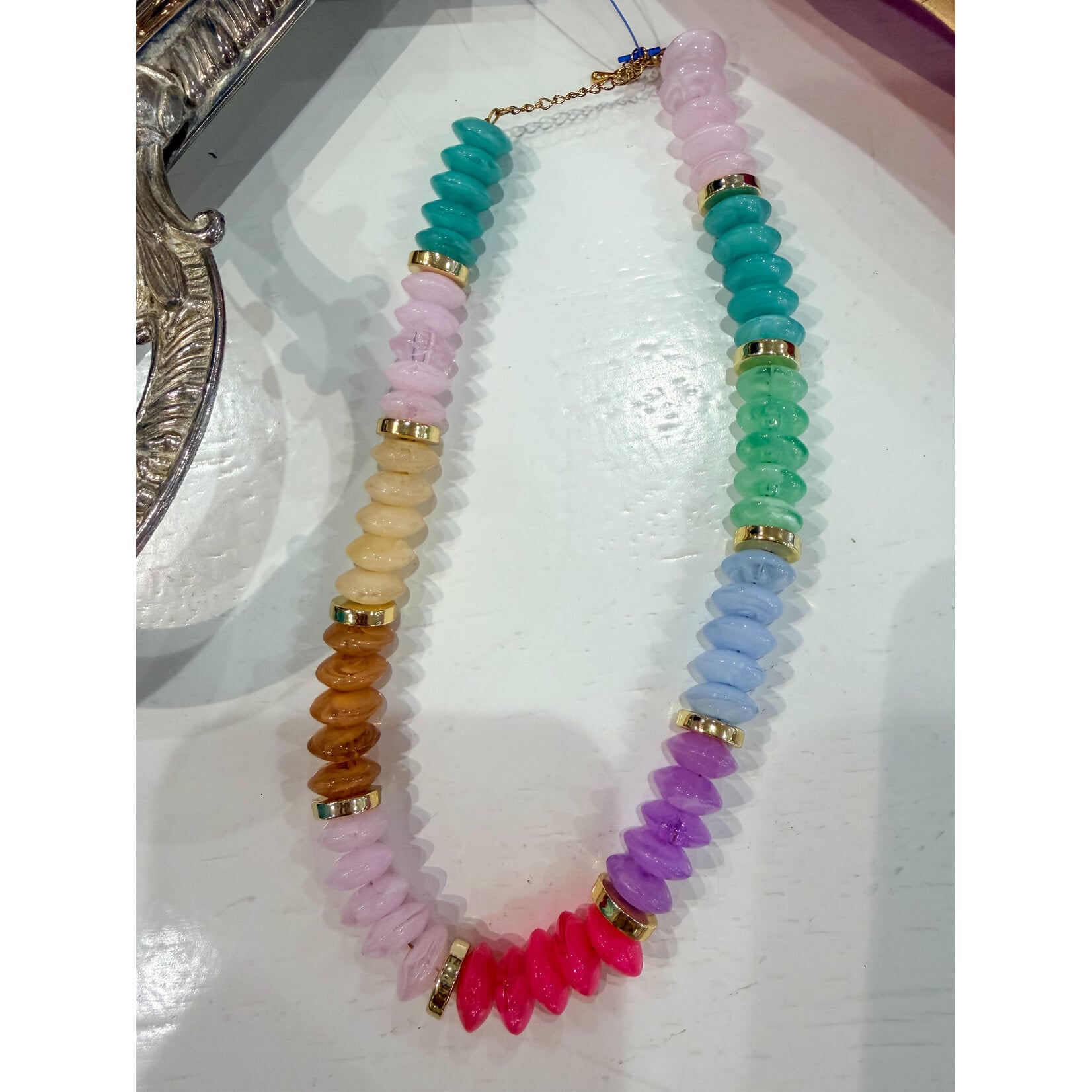 Multi Color Pastel Rondelle Necklace