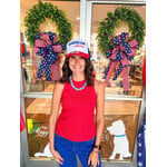 QOS Red tonal Rhinestone tank