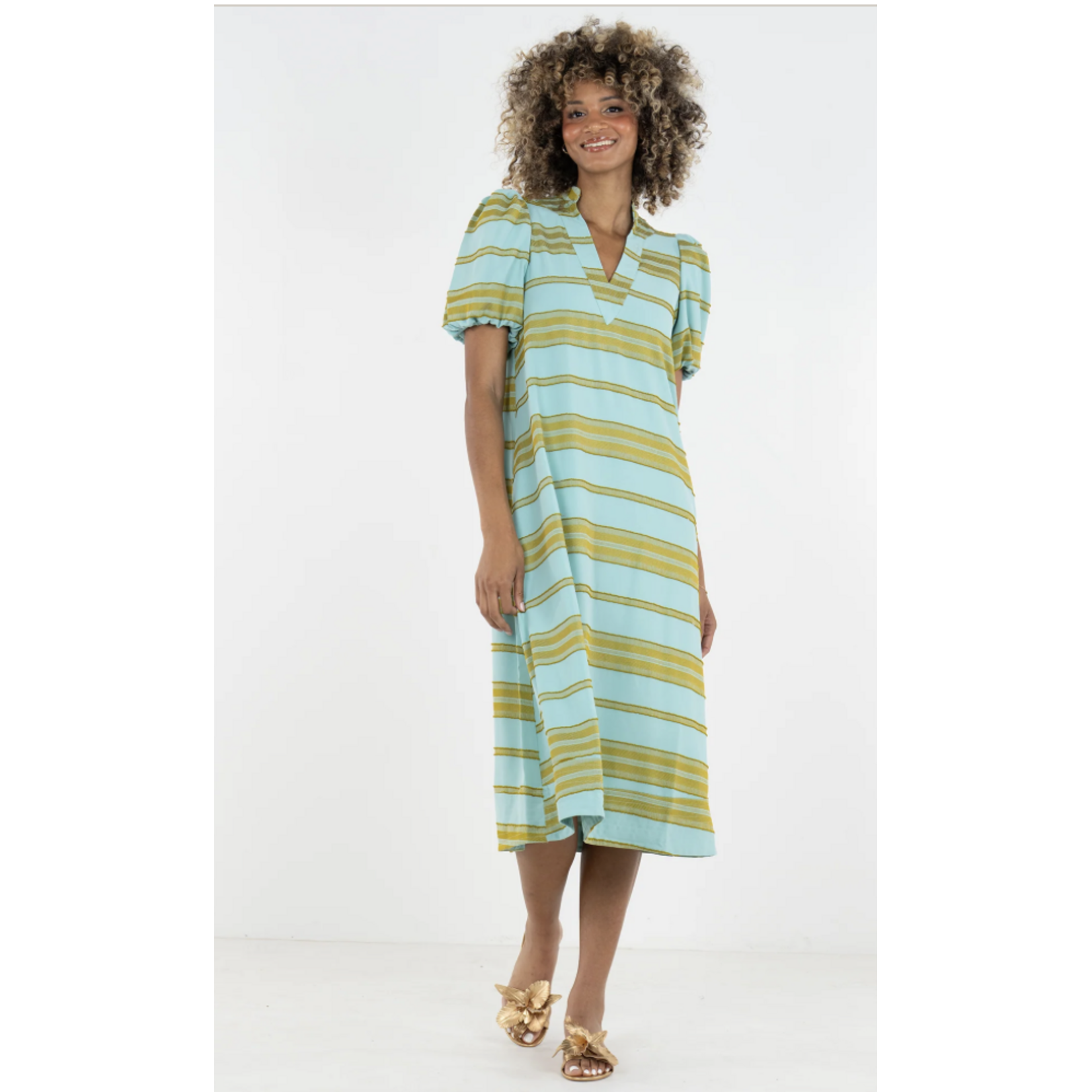 Emily McCarthy Emily McCarthy Hampton Dress- Fringe Stripe