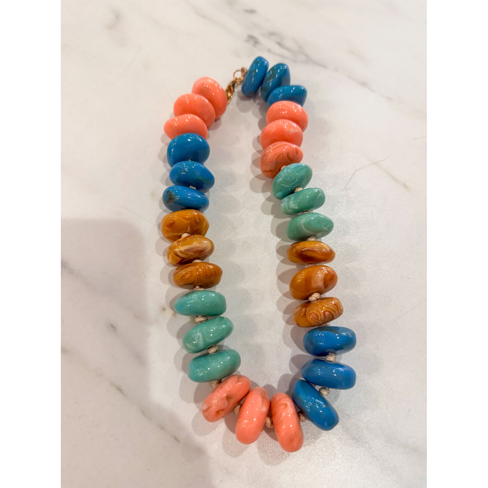 Chunky Rondelle Necklace - Multi Mix