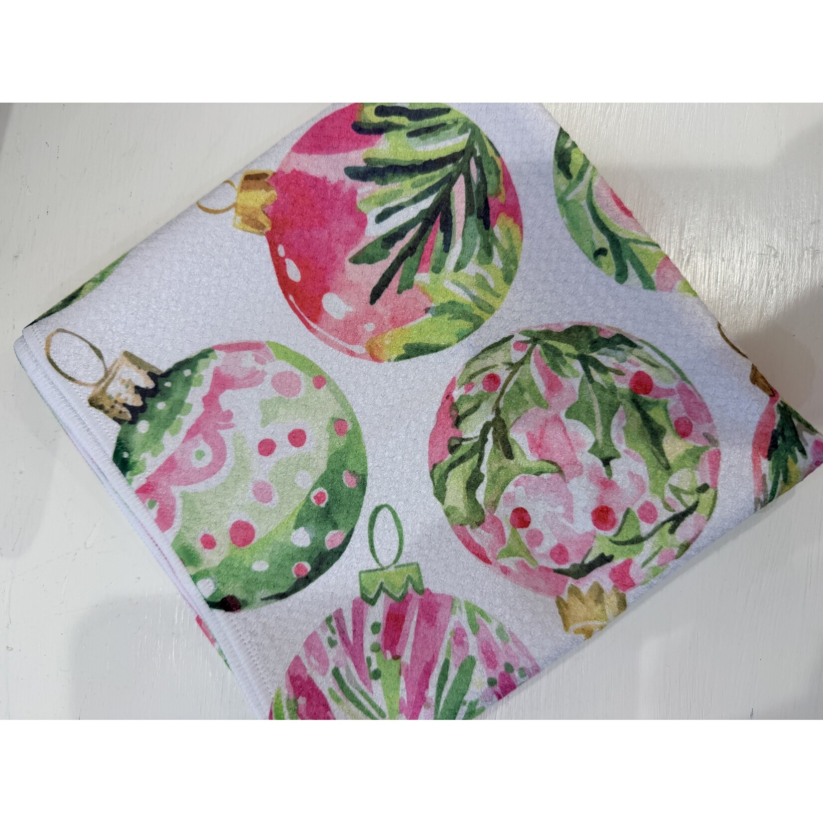 Faire Waffle Kitchen Towel- Christmas Pink