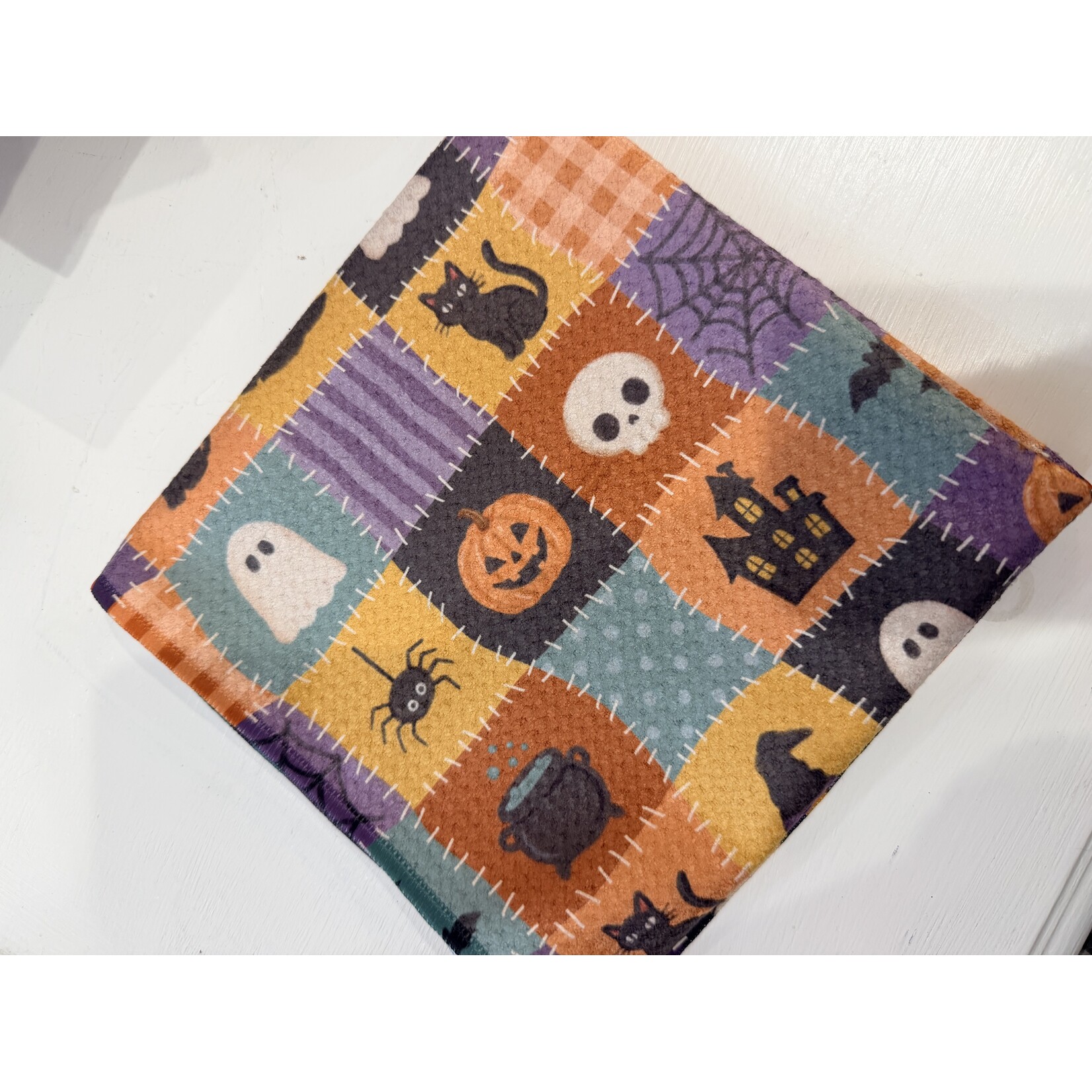 Faire Waffle Kitchen Towel- Halloween Patchwork