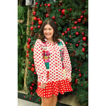 Queen of Sparkles QOS Polka Dot Metallic Nutcracker Button up