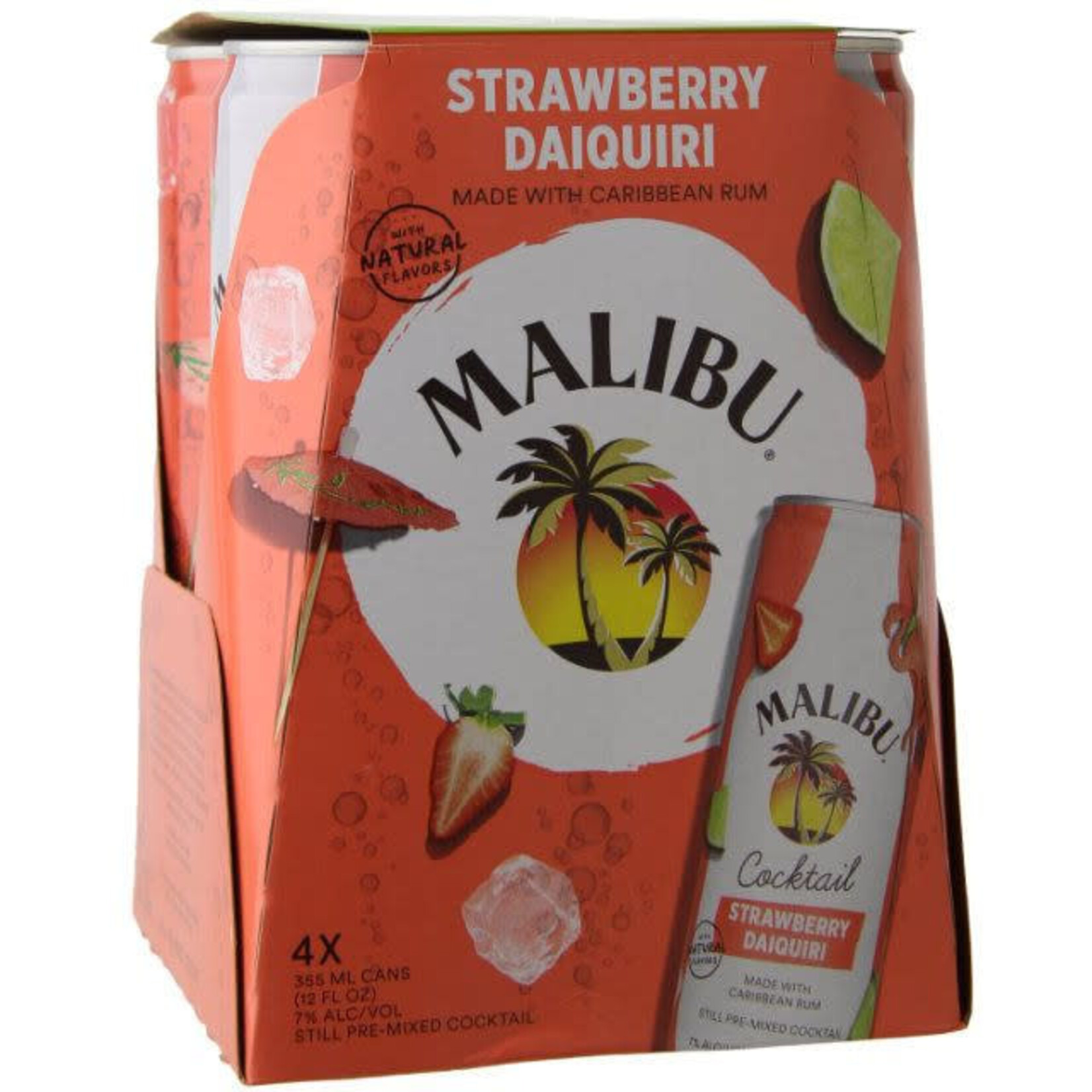 Malibu Malibu Strawberry Daiquiri RTD 4 x 12 oz cans