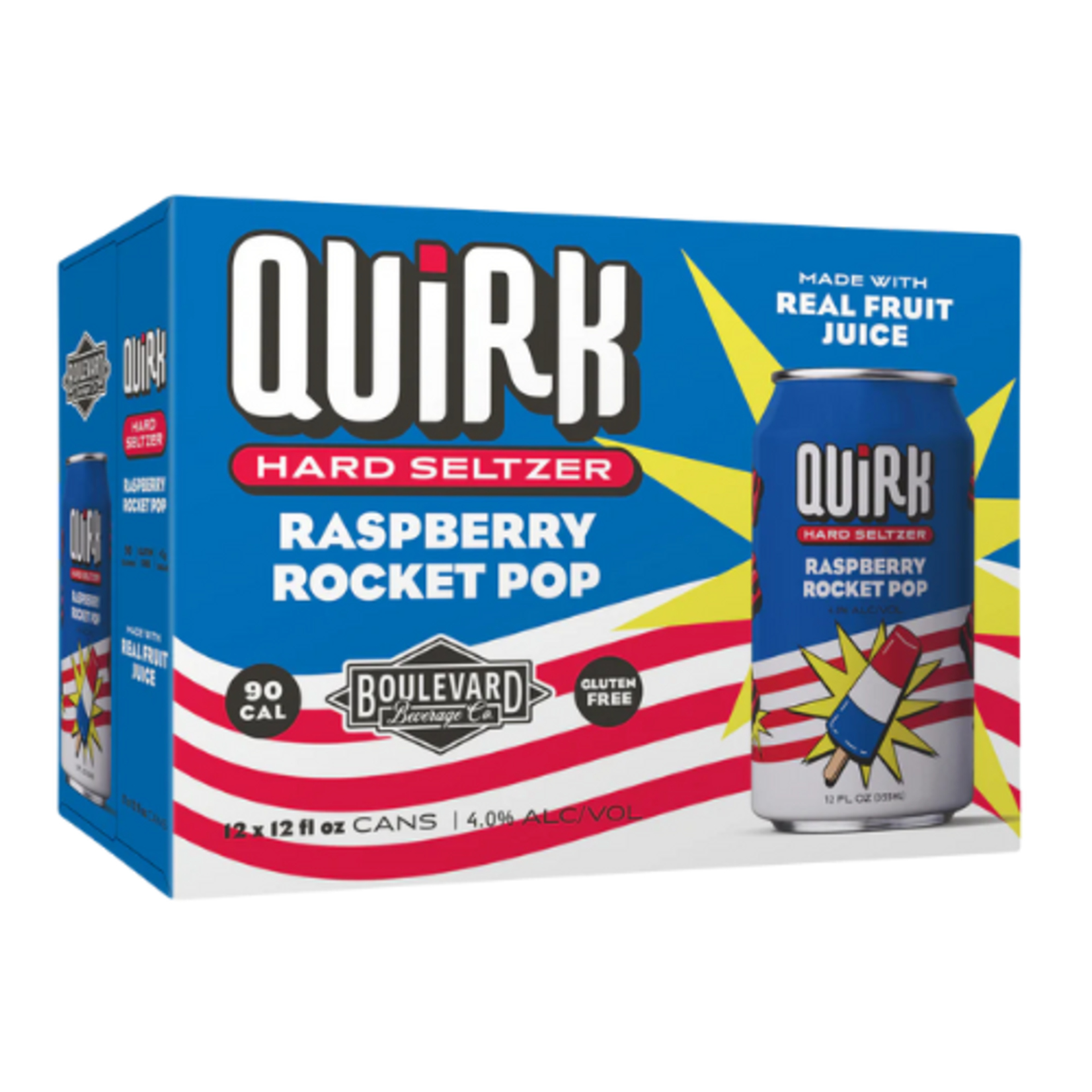 Quirk Raspberry Rocket Pop Hard Seltzer 12pk x 12oz cans