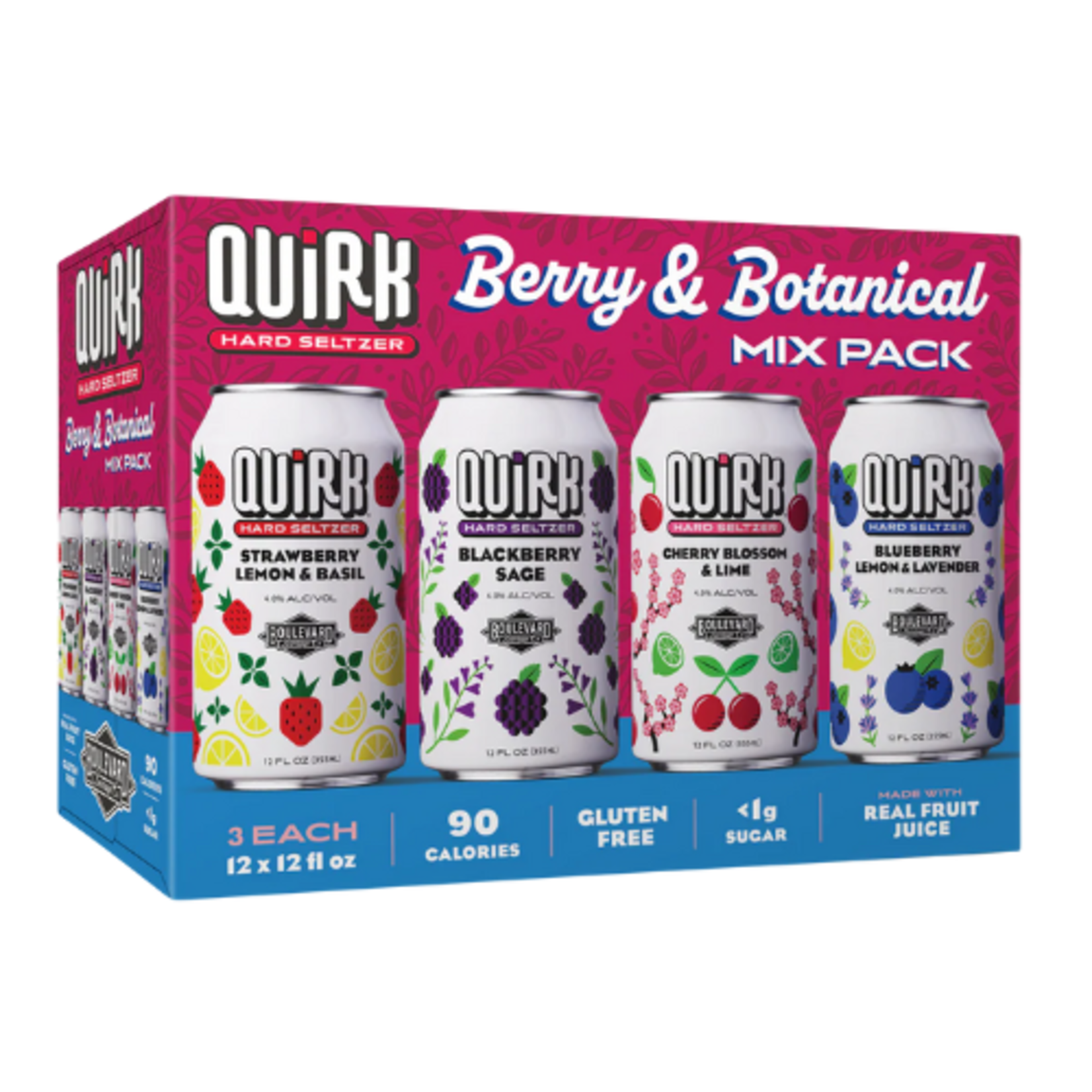 Quirk Berry & Botanical Mix Pack Hard Seltzer 12pk x 12oz cans